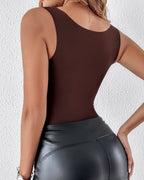 Contourx 2 Piece U Neck Shapewear Built In Bra Tank High Strechy Sleeveless Slim Fit Tops Camisole
