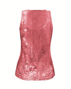 Women's Casual Floral Print Tank Top Sleeveless Notch Neck Vest with Rhinestone Accents