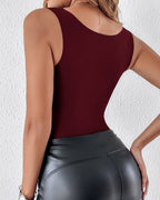 Contourx 2 Piece U Neck Shapewear Built In Bra Tank High Strechy Sleeveless Slim Fit Tops Camisole