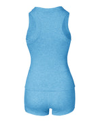2PCS Micro-Ribbed U-Neck Tank Top & Boxer Set Cozy Loungewear