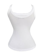 Scoop Neck Spaghetti Strap Ribbed Top Casual Sleeveless Slim Fit Tank