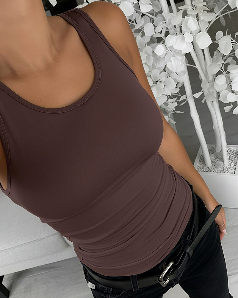 Women U-Neck Tummy Control Compression Tank Top Seamless Camisole Body Shaper Tanks for Women