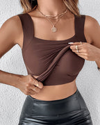 Contourx 2 Piece U Neck Shapewear Built In Bra Tank High Strechy Sleeveless Slim Fit Tops Camisole