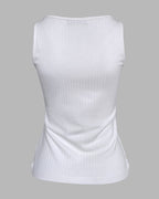 Contrast Lace V Neck Sleeveless Knit Top Casual Slim Fit Tank
