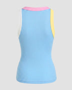 Women's Contrast Binding Tank Top Ribbed Knit Sleeveless Scoop Neck Slim Fit Camisole Top with Built-in Bra