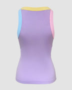 Women's Contrast Binding Tank Top Ribbed Knit Sleeveless Scoop Neck Slim Fit Camisole Top with Built-in Bra