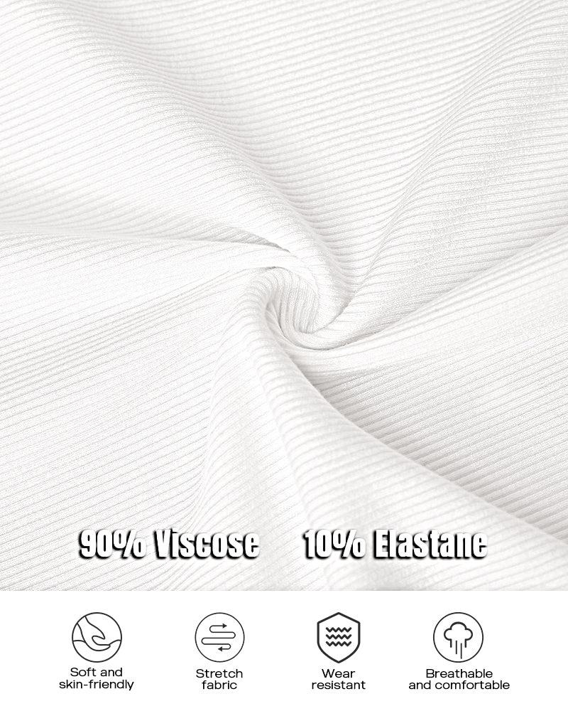 Built-in Bra Ribbed Round Neck Tank Top